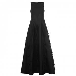 Adrianna Papell Mikado Chiffon Dress - Black