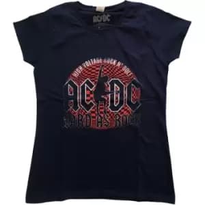 AC/DC - Hard As Rock Ladies XX-Large T-Shirt - Blue