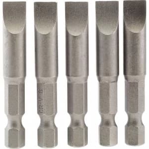 Draper Slotted Screwdriver Bit 8mm 50mm Pack of 5