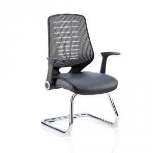 Sonix Relay Cantilever With Arms Leather Seat Silver Back Ref BR000120