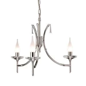 Chandelier 3 Light Polished Nickel Finish, G9