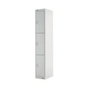 Three Compartment Locker D300mm Light Grey Door MC00014