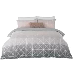 Furn Spectrum Ombre Duvet Cover Set (Double) (Grey/Pink)