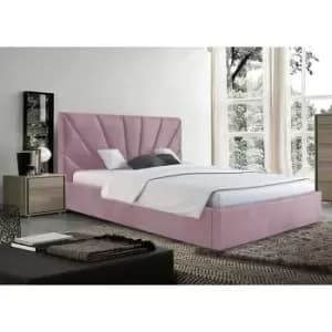 Hamini Bed King Plush Velvet Pink