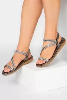Wide & Extra Wide Fit Sequin Strappy Sandals