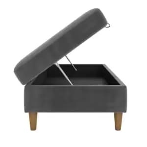 Hartford Chenille Storage Ottoman Grey