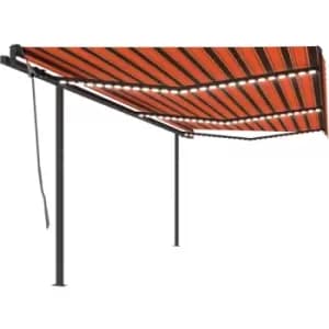 Vidaxl - Manual Retractable Awning with LED 6x3 m Orange and Brown Multicolour