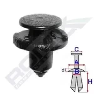 ROMIX Clip, trim-/protection strip C10077 TOYOTA,NISSAN,LEXUS,Yaris Schragheck (_P1_),AYGO (WNB1_, KGB1_),RAV 4 II (CLA2_, XA2_, ZCA2_, ACA2_)