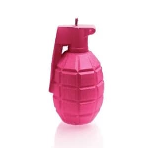 Dark Pink Large Grenade Candle