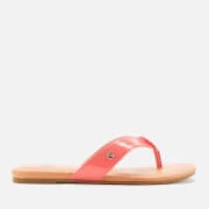 UGG Womens Tuolumne Patent Flip Flops - Pop Coral - UK 3