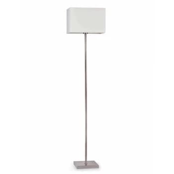 Faro Thana - 1 Light Floor Lamp White, Nickel with White Shade, E27