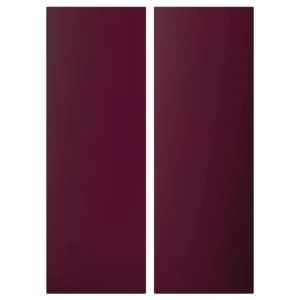 Cooke Lewis Raffello High Gloss Aubergine Corner wall door W625mm Set of 2