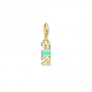 Charmista Turquoise Gold Plated Cold Enamel Fun Charm Pendant 2010-565-17