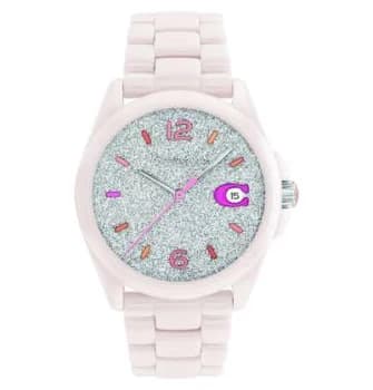 Coach 14503939 Womens Greyson Ceramic Case Glitter Dial Watch