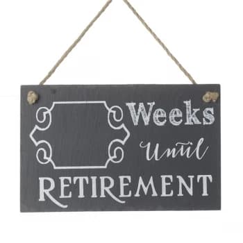 Weeks Until Retirement Slate Sign by Heaven Sends