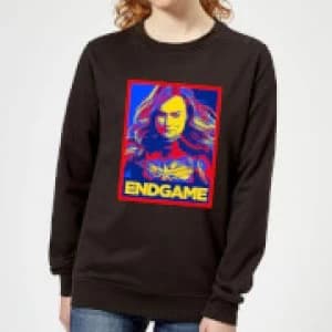 Avengers Endgame Captain Marvel Poster Womens Sweatshirt - Black
