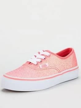 Vans Childrens Authentic Neon Glitter, Pink, Size 13