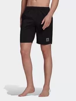 adidas Classic-length Solid Swim Shorts, Black/Grey Size M Men