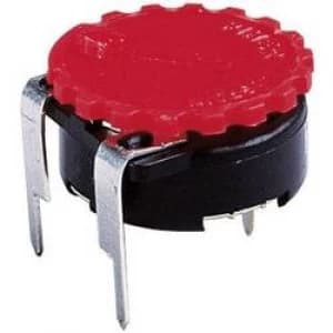 Knurled head button Red Piher 5371 RT