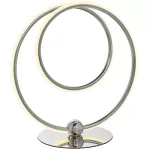 Chrome Infinity Loop Table Lamp 14W Warm White LED Bedside Desk Feature Light