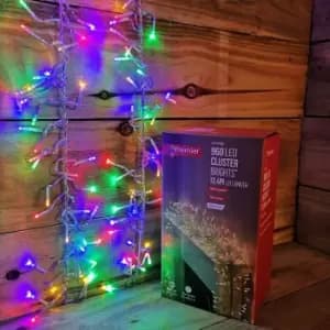 Premier 960 Multi Colour Cluster Brights LED Christmas Lights 12.4m