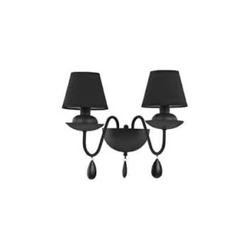 Blanche 2 Light Indoor Candle Wall Light Matt Black with Shades, E14