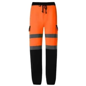 Yoko Mens Hi-Vis Jogging Bottoms (L) (Orange/Navy)