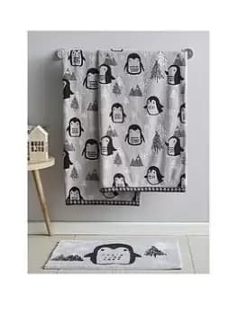 Catherine Lansfield Cosy Penguin Hand Towel Pair