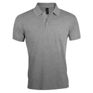 SOLs Mens Prime Pique Plain Short Sleeve Polo Shirt (3XL) (Grey Marl)