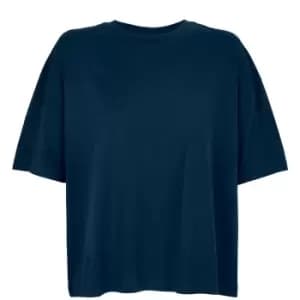SOLS Womens/Ladies Boxy Organic Oversized T-Shirt (L) (French Navy)