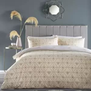 Furn. Bee Deco Champagne Duvet Cover and Pillowcase Set Champagne