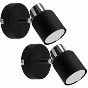 Minisun - 2 x Ceiling/Wall Spotlights - Black