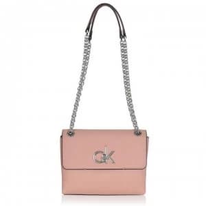 Calvin Klein Re Lock Flap Over Bag - Pink TGW