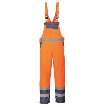 Oxford Weave 300D Class 2 Hi Vis Contrast Bib and Brace Orange / Navy 2XL