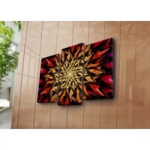 3PATK-108 Multicolor Decorative Canvas Painting (3 Pieces)