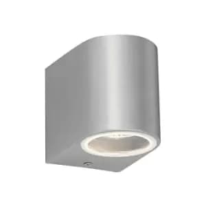 Saxby Lighting - Saxby Doron - 1 Light Outdoor Wall Light Brushed Alloy, Glass IP44, GU10