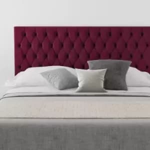 Monroe Upholstered Headboard, Plush Velvet, Berry - Headboard 60cm Size Single (90x190)