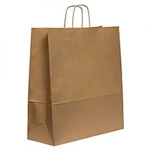 Purely Packaging Vita Twist Handle Paper Bag 450 (W) x 480 (H) x 170 (D) mm Brown Pack of 150