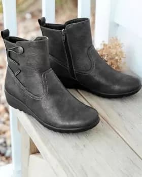 Cotton Traders Womens Flexisole Elasticated Back Boots in Grey