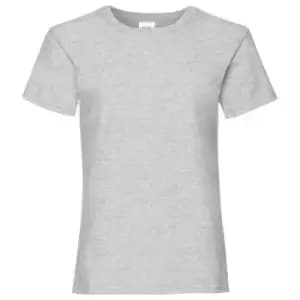 Fruit Of The Loom Girls Childrens Valueweight Short Sleeve T-Shirt (Pack of 2) (5-6) (Heather Grey)