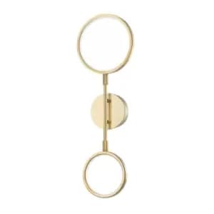 Saturn 2 Light LED Wall Sconce Brass, Glass And Metal