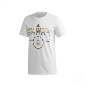Adidas Real Madrid Basketball White T Shirt XL