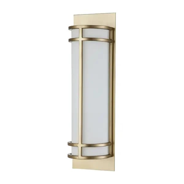 Feiss Fusion 2 Light Glass Flush Light - Natural Brass