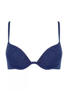 DKNY Signature scribble plunge push up bra Blue