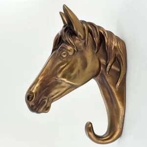 Bronze Finish Horse Head Wall Coat Hook 19cm