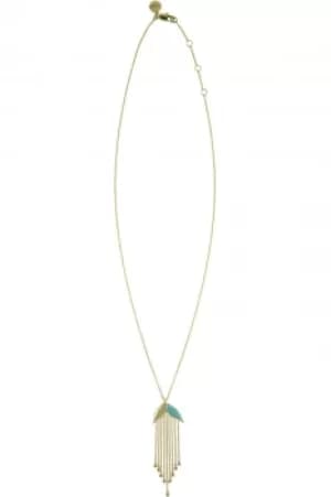 Sara Miller Azura Teal Enamel Leaf Necklace SAJ2008