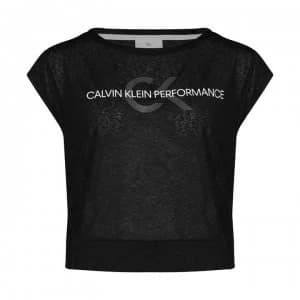 Calvin Klein Performance Cropped Relaxed T Shirt - 007 CK Black