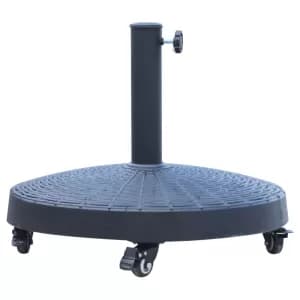 Outsunny Resin Patio Umbrella Base Parasol Stand Weight Deck Holder w/ Wheels Outdoor