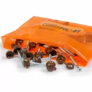 Corrapol-BT 60mm Screw Cap Fixings (Pack Of 50) - Brown
