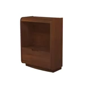 Universal Short Bookcase with Drawer Walnut